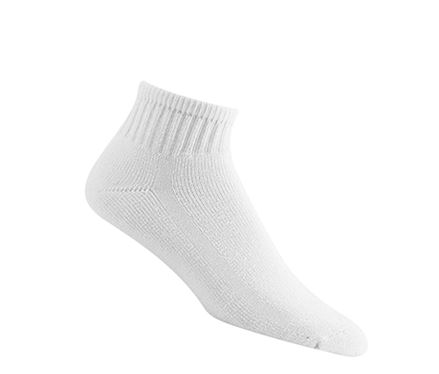 Wigwam S1168-051-MD Super 60 Quarter Athletic Sock, Medium, White, 3-Pack
