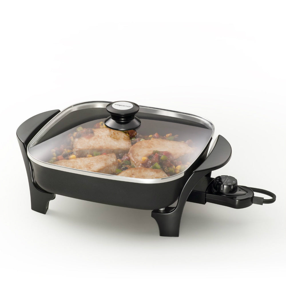 Presto 06626 Electric Skillet with Glass Cover, 11", 1000W, 120 Volts AC
