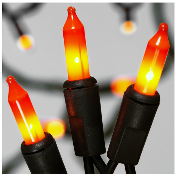 Sylvania V34700-88 Halloween Orange Mini 100-Lights Set with Black Wire, 26.5'