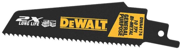 DeWalt DWA4174 Reciprocating Saw Blade, 4", 10 TPI