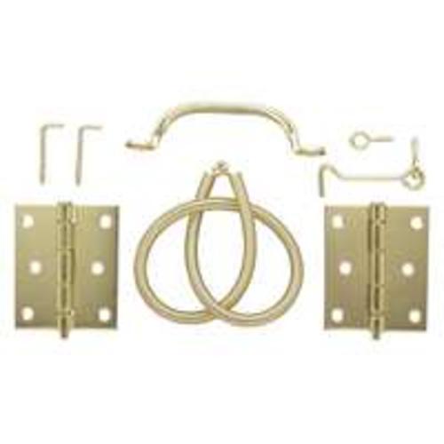 Mintcraft 41099-4-BC Screen Door Hardware Set, Satin Brass