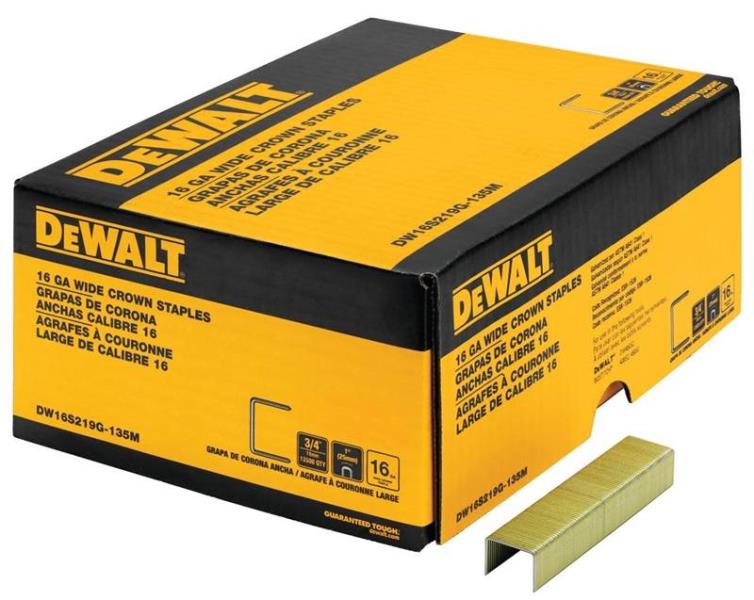 DeWalt DW16S219G-135M 16-Gauge Wide Crown Staple, 1"