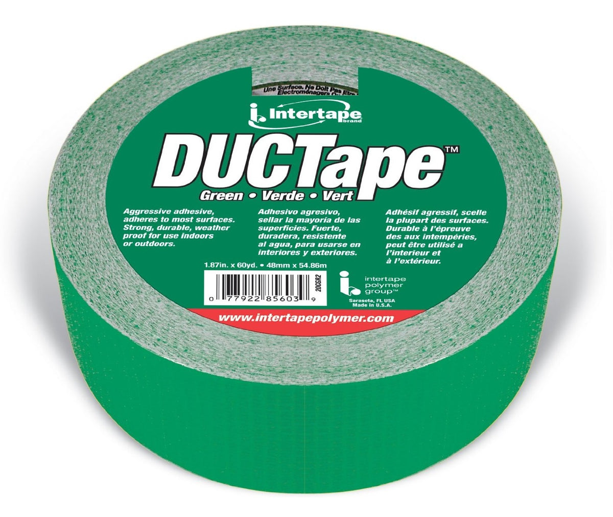 Intertape 20C-GR2 Duct Tape, 1.87" x 60 Yard, Green