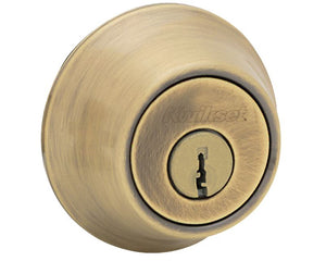 Kwikset 6655RCLRCSK3BX Double Cylinder Deadbolt, Antique Brass