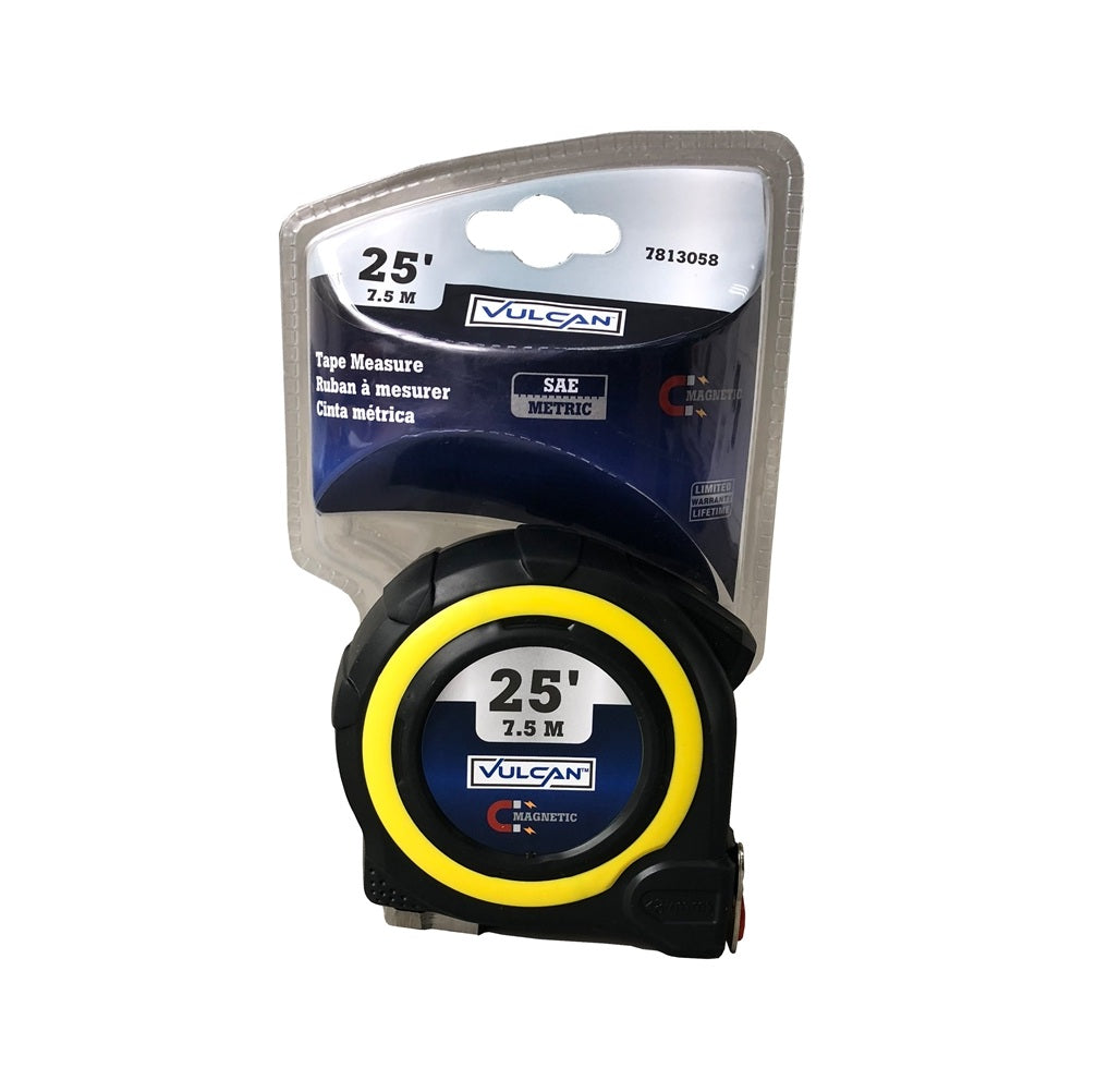 Vulcan 58-7.5X25-A SAE/ Metric Tape Measure, Nylon, Coated