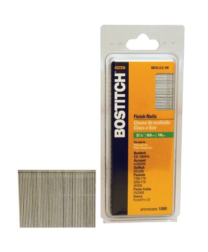 Bostitch® SB16-2.5-1M Flat Angle Finish Nails, 16 Gauge, 2-1/2", 1000-Pack