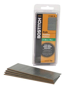Bostitch® BT1350B-1M Galvanized 50mm Brad Nails, 2", 18 Gauge, 1000-Pack