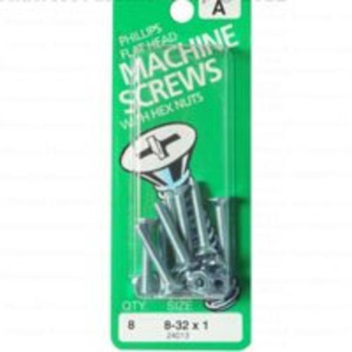 Midwest 24013 Machine Screw, 8-32"x1", Zinc