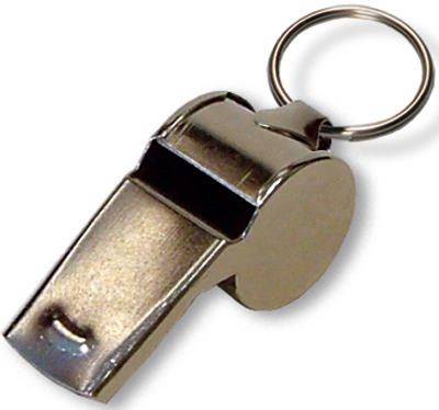 Hy-Ko KB351-BKT Police Whistle with 1/2" Split Key Ring, 2" x 7/8", 30-Piece