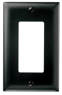 Pass & Seymour Trademaster Wall Plate, 1 Gang,1 Decorator, Black