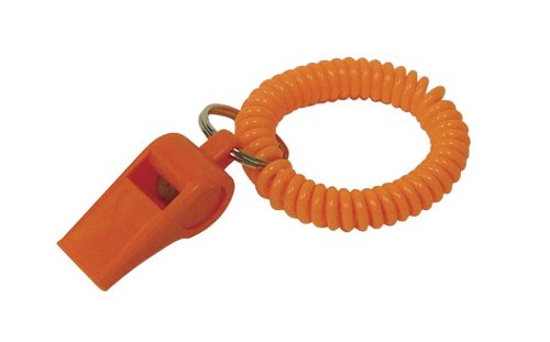 Hy-Ko KB352-BKT Wrist Coil & Whistle with 1" Split Ring, Assorted, 20-Piece