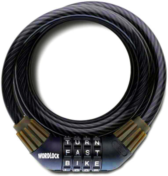 WordLock® CL-411-BK Cable Lock with 4-Dial, 5', 10 mm Thick, Black