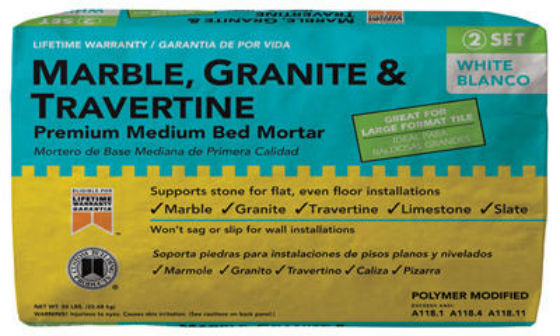 Custom MGMM50 Marble Granite & Travertine Premium Medium Bed Mortar, 50 Lb