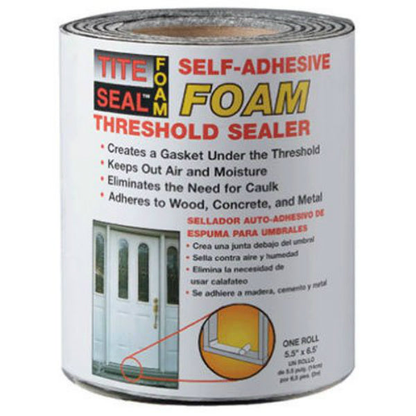 Tite-Seal® TSFM65 Self-Adhesive Foam Threshold Sealer, 5.5" x 6.5'