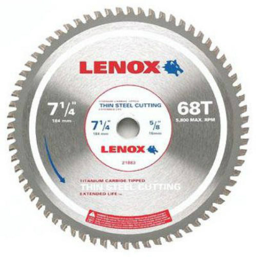 Lenox® 21883TS714068CT Thin Steel Cutting Circular Saw Blade, 68T x 7-1/4" Dia
