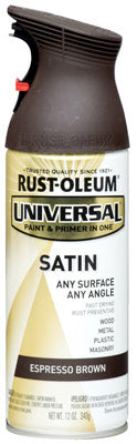 Rust-Oleum® 247570 Universal® Spray Paint, 12 Oz, Satin Espresso Brown
