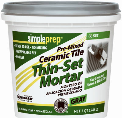 SimplePrep Pre-Mixed Ceramic Tile Thin Set Mortar Gray