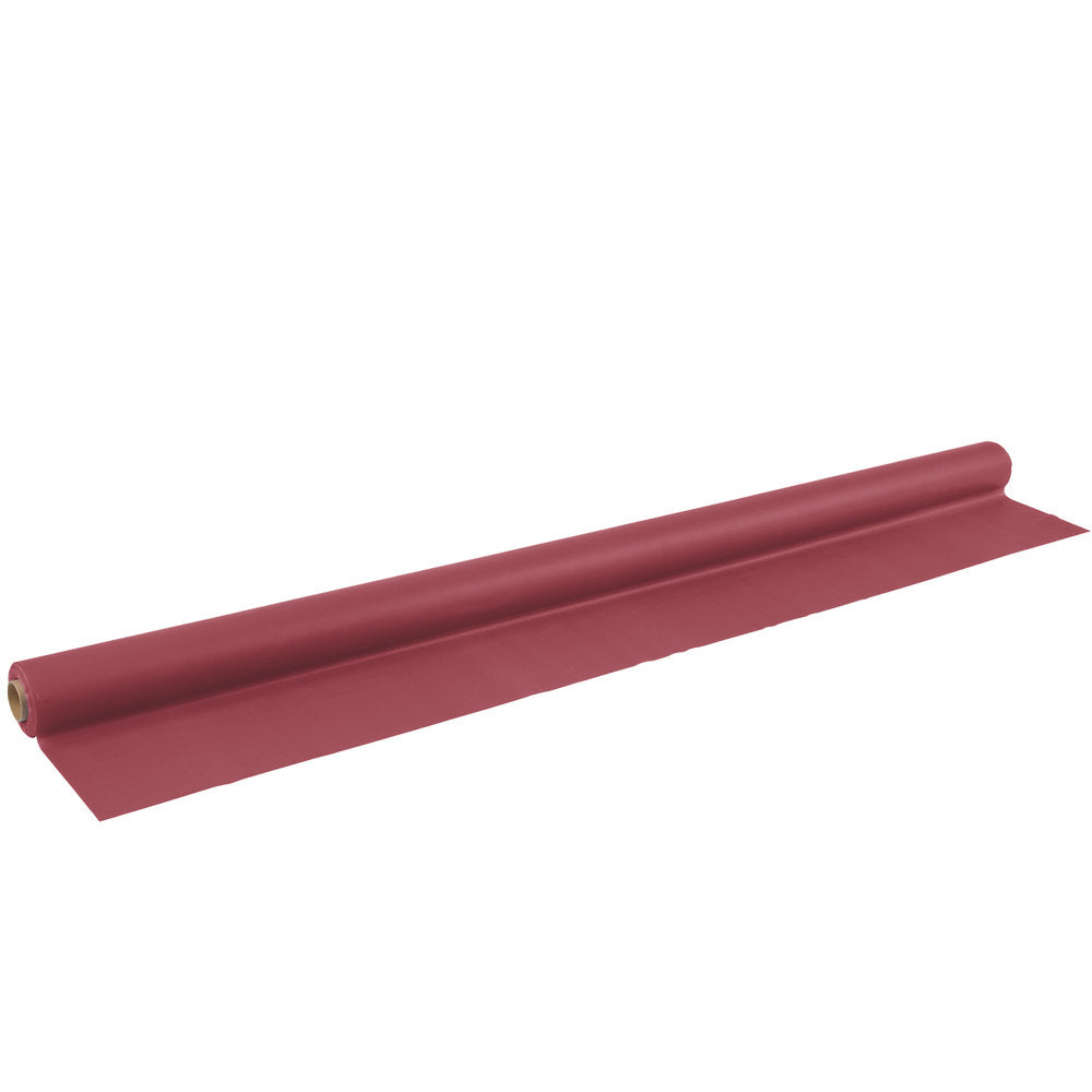Creative Converting™ 763122 Plastic Table Cover Roll, Burgundy, 40" x 100'