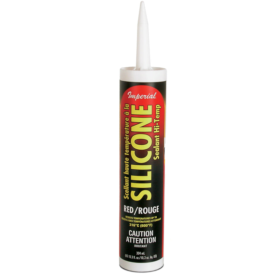 Imperial KK0205 High Temperature Silicone Sealant, Red, 10.3 Oz