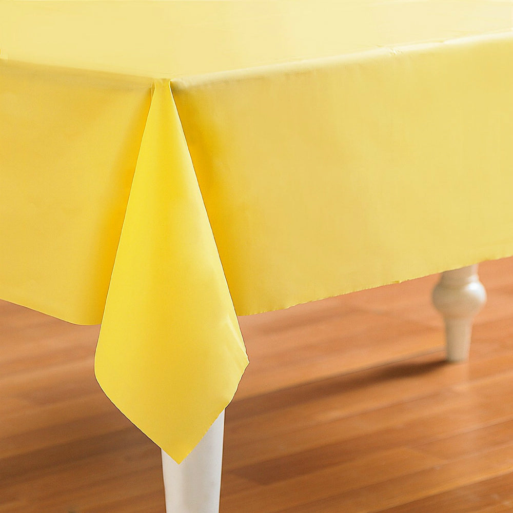 Creative Converting™ 01252 Plastic Table Cover, Mimosa Pastel Yellow, 54" x 108"