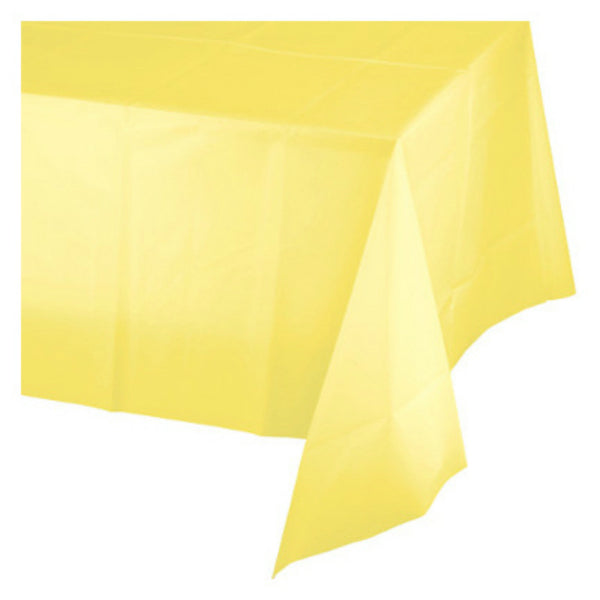 Creative Converting™ 01252 Plastic Table Cover, Mimosa Pastel Yellow, 54" x 108"