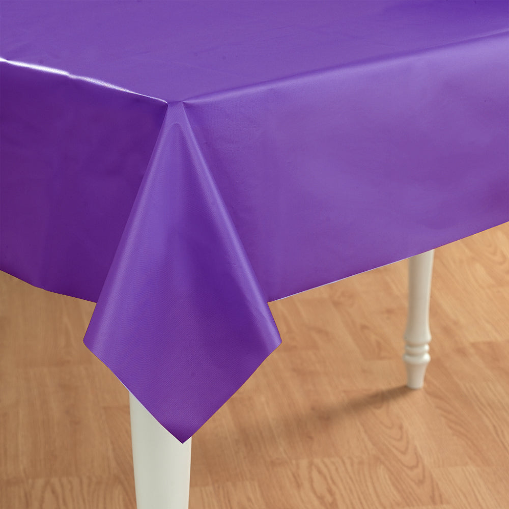 Creative Converting™ 01287 Plastic Banquet Table Cover, Purple, 54" x 108"