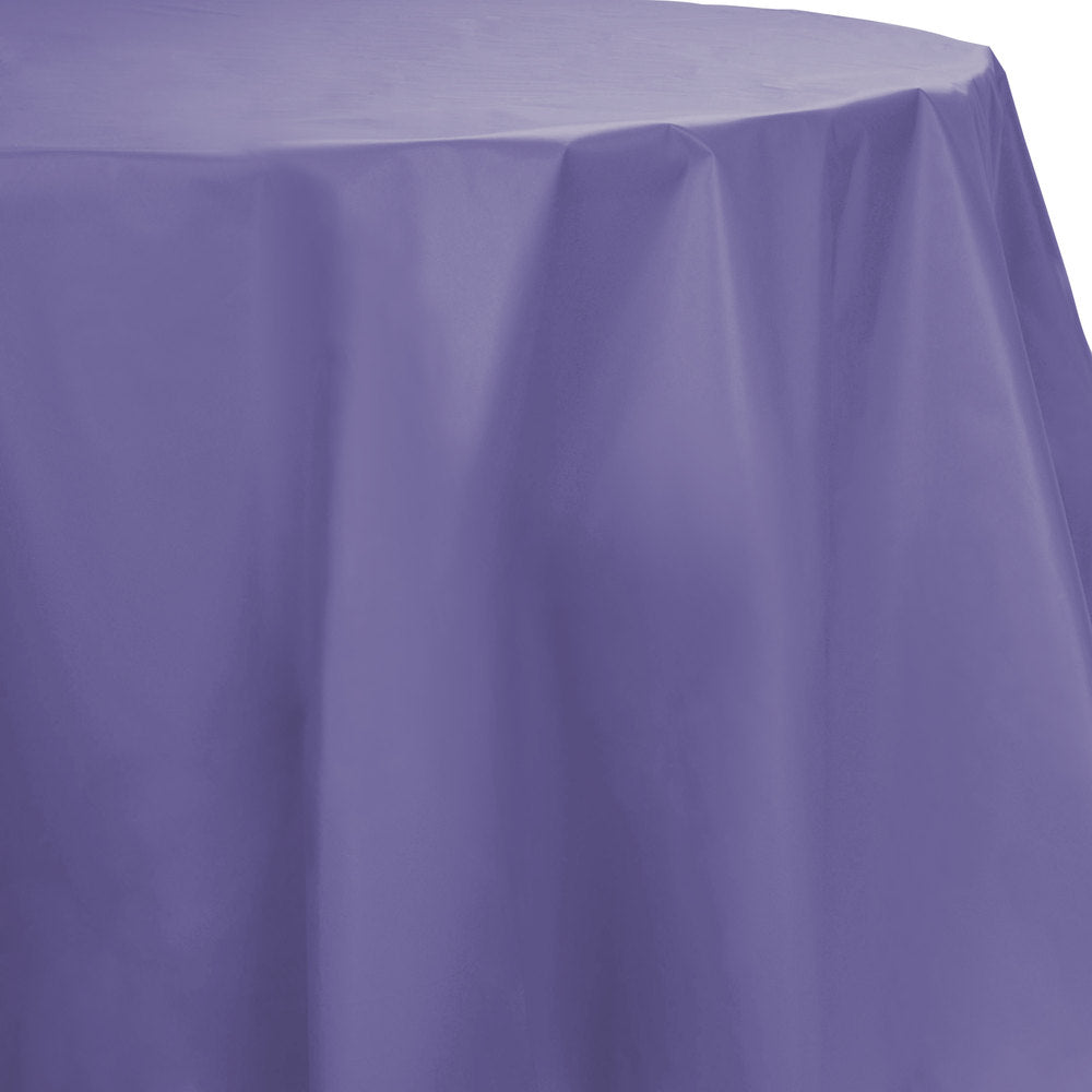 Creative Converting™ 703268 Octy-Round Plastic Table Cover, Purple, 82"