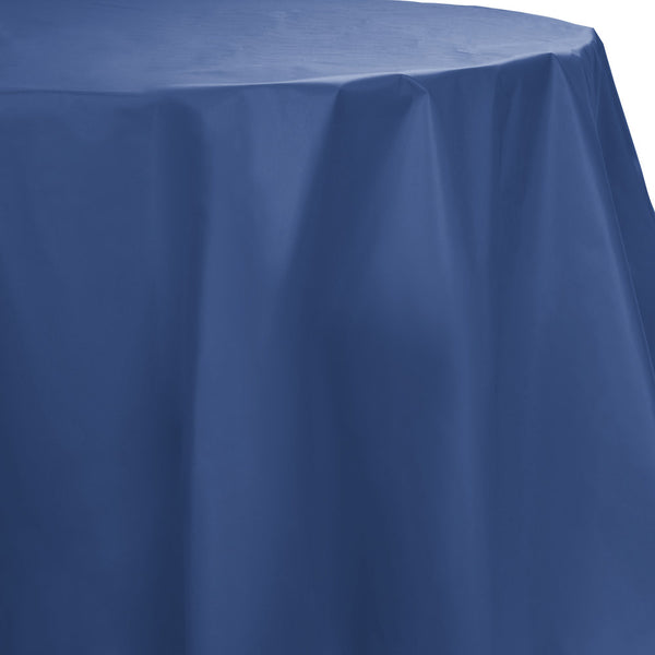 Creative Converting™ 703278 Octy-Round Plastic Table Cover, Navy Blue, 82"