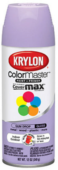 Krylon® K05151302 Colormaster Gloss Spray Enamel Paint & Primer, 12 Oz, Gum Drop