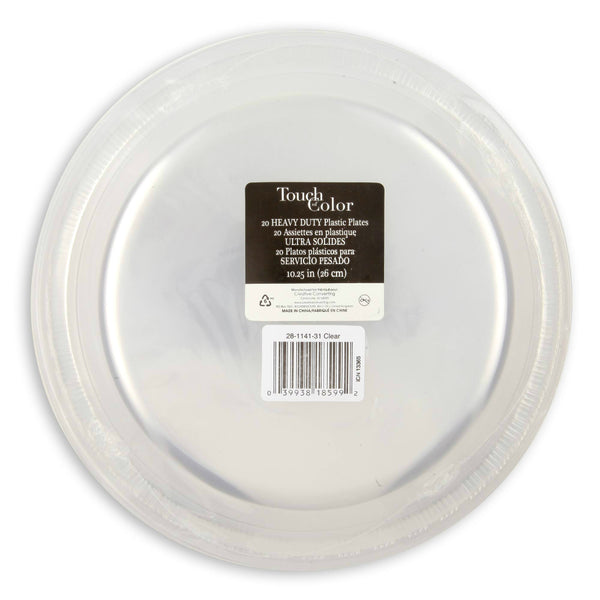Creative Converting™ 28114131 Touch Of Color Plastic Plates, Clear, 10", 20-Ct