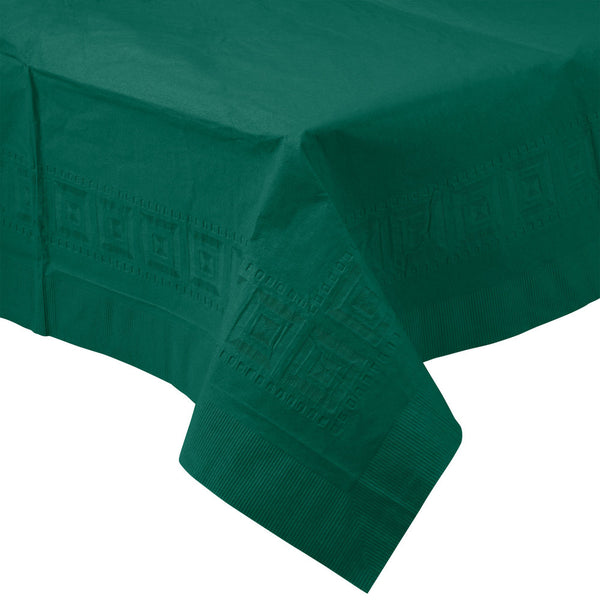 Creative Converting™ 713124 Paper/Poly Table Cover, Hunter Green, 54" x 108"