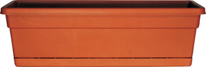 Southern Patio WB2412TC Rolled Rim Window Box w/Attached Saucer, Terra Cotta,24"