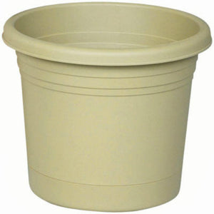 Southern Patio RR0824OG Rolled Rim Planter w/ Attached Saucer, 8", Olive Green