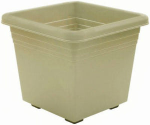 Southern Patio DP1510OG Medallion Plastic Deck Planter, 15", Olive Green