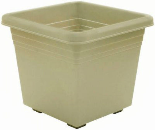 Southern Patio DP1510OG Medallion Plastic Deck Planter, 15", Olive Green