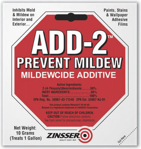 Zinsser 60511 Add 2 Interior & Exterior Mildewcide Additive, 10 Gram