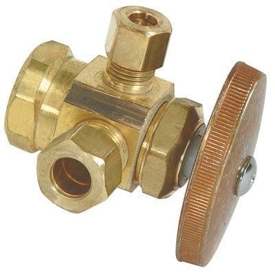 Brass Craft R1700RX-RD Dual Outlet Valve, Rough Brass