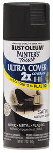 Rust-Oleum® Painters® Touch 2x Spray Paint, 12 Oz, Satin Canyon Black