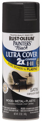 Rust-Oleum® Painters® Touch 2x Spray Paint, 12 Oz, Satin Canyon Black
