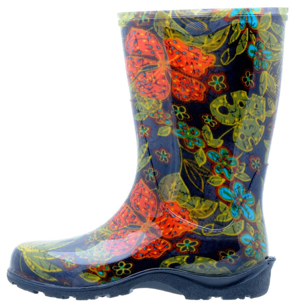 Sloggers® 5002BK08 Women's Rain & Garden Boot, Midsummer Black Print, Size 8