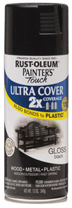 Rust-Oleum® 249122 Painter's® Touch 2x Spray Paint, 12 Oz, Gloss Black