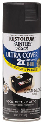 Rust-Oleum® 249061 Painter's® Touch 2x Semi-Gloss Spray Paint, 12 Oz, Black