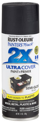 Rust-Oleum® 249061 Painter's® Touch 2x Semi-Gloss Spray Paint, 12 Oz, Black