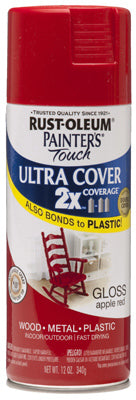 Rust-Oleum® 249124 Painter's® Touch 2x Spray Paint, 12 Oz, Gloss Apple Red