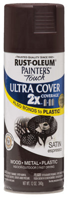 Rust-Oleum® 249081 Painter's® Touch 2x Spray Paint, 12 Oz, Satin Espresso