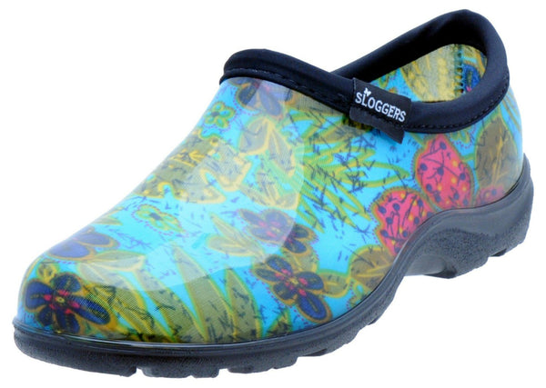 Sloggers® 5102BL09 Women's Rain & Garden Shoe, Midsummer Blue Print, Size 9