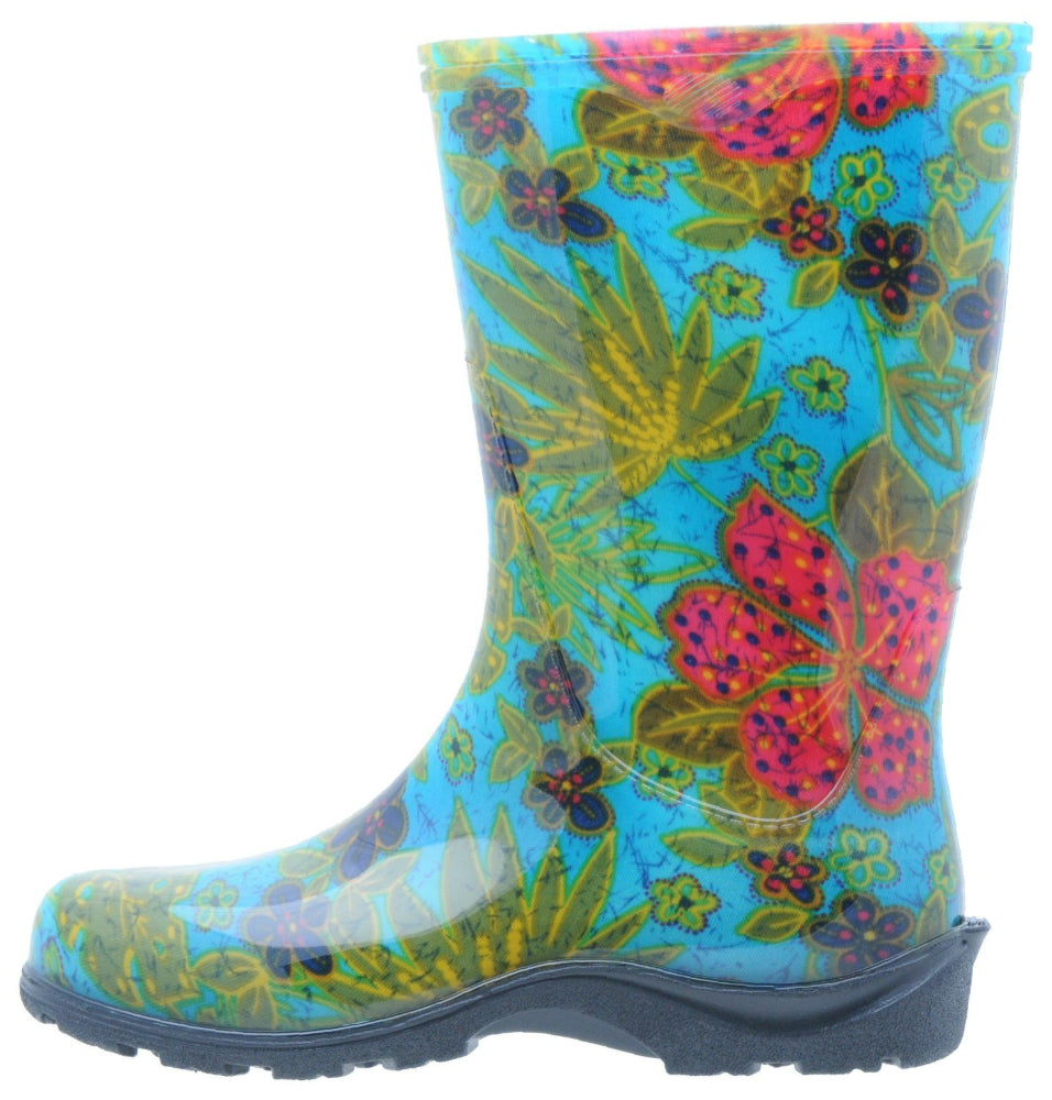 Sloggers® 5002BL08 Women's Rain & Garden Boot, Midsummer Blue Print, Size 8