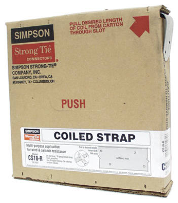 Simpson Strong-Tie CS18-R Coiled Continuous Utility Strap, 18-Gauge