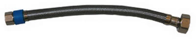 Lasco 10-0121 Faucet Connector, Stainless Steel, 3/8" x 1/2" x 20"