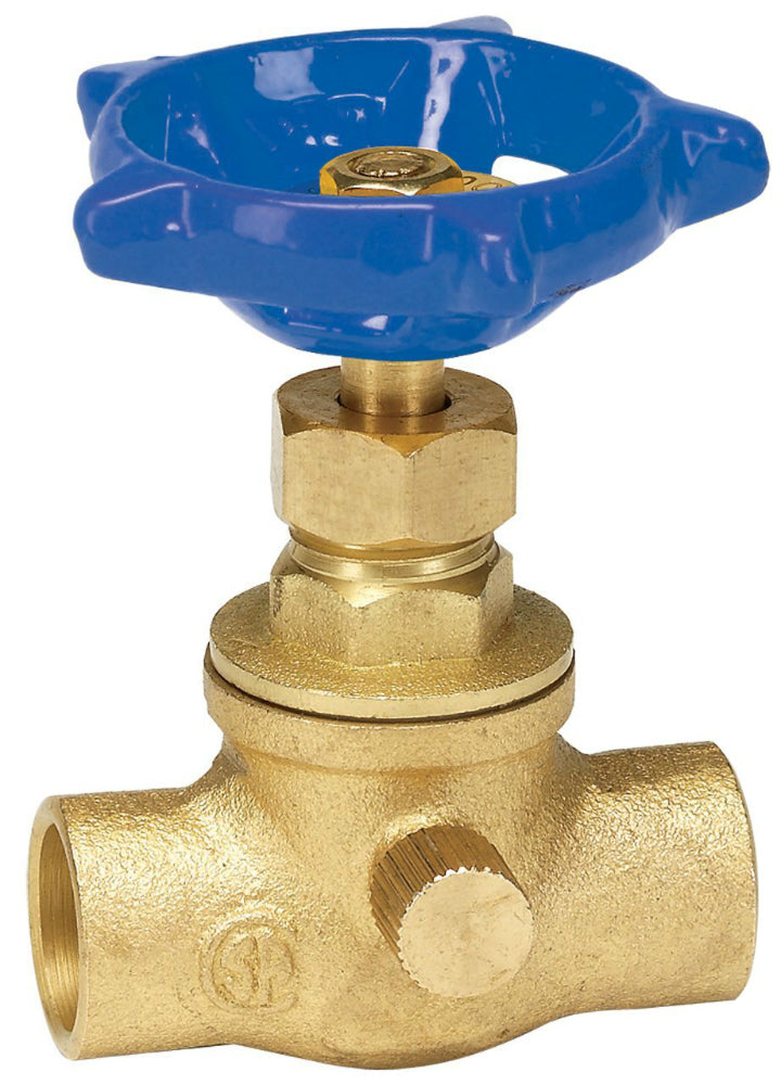Homewerks® 220-4-12-12 Lead-Free Brass Stop & Waste Valve w/Drain, 1/2" Solder